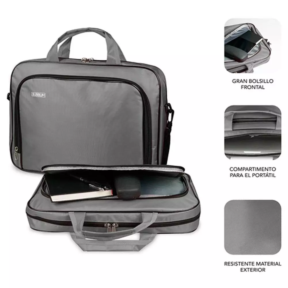 Maletin Subblim Oxford hasta 14" / Gris / SUB-LB-1OLB031