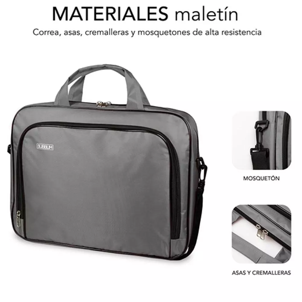 Maletin Subblim Oxford hasta 14" / Gris / SUB-LB-1OLB031