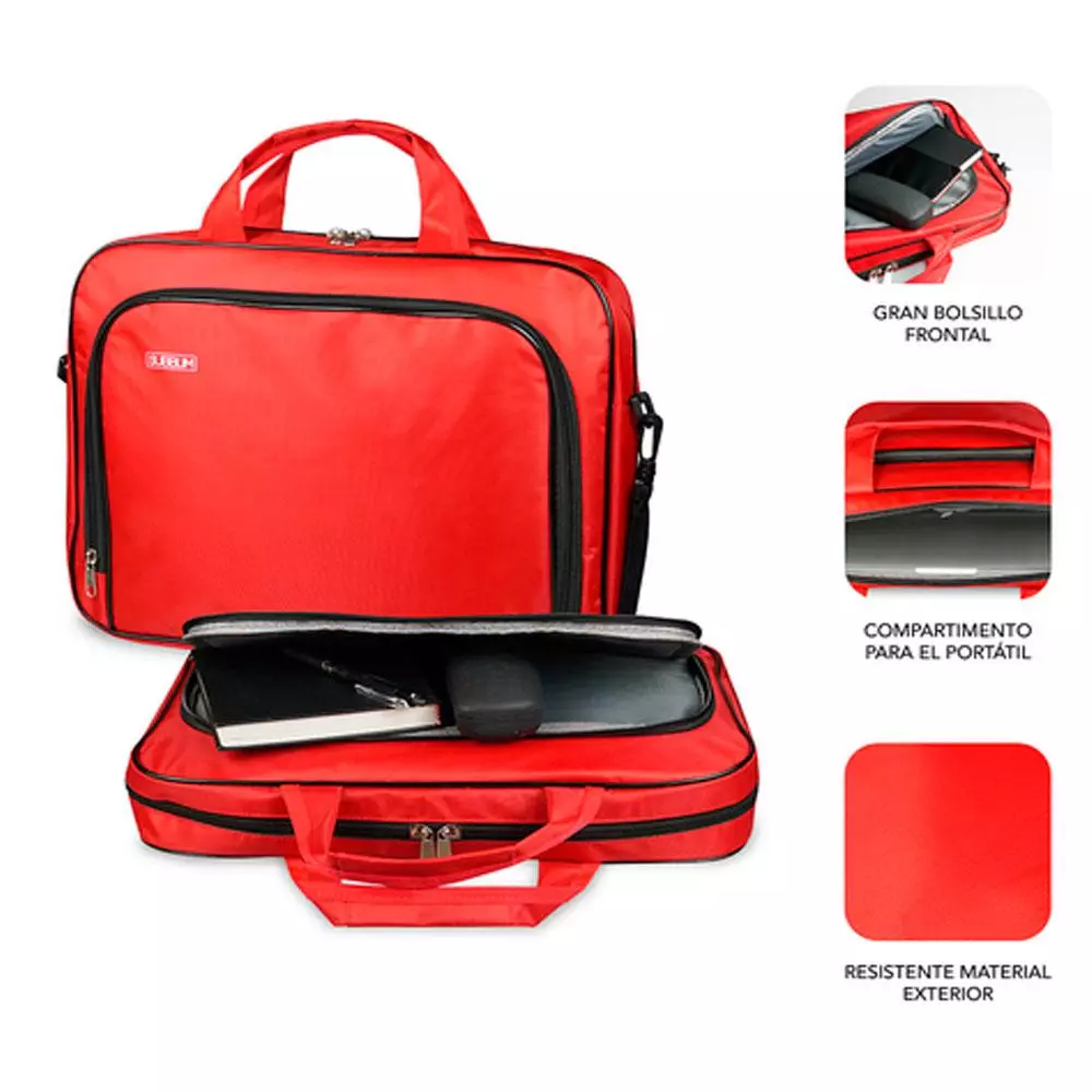 Maletin Subblim Oxford hasta 16" / Rojo / SUB-LB-1OLB052