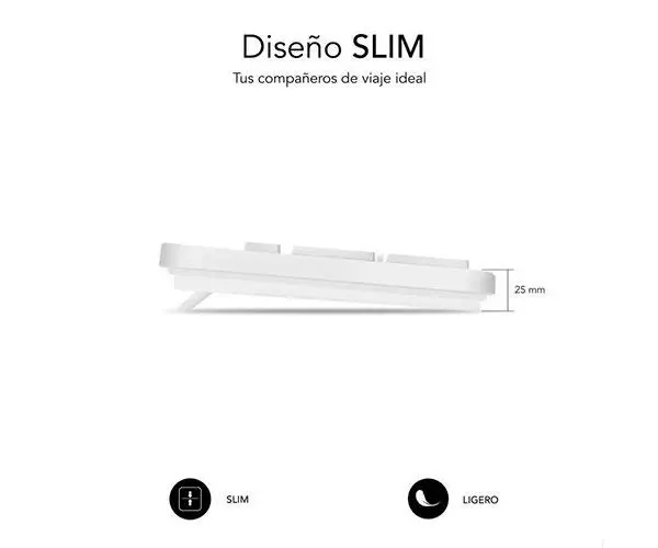 Teclado Usb Subblim Business Slim Silencioso / Blanco / SUBKBC-0SSK51