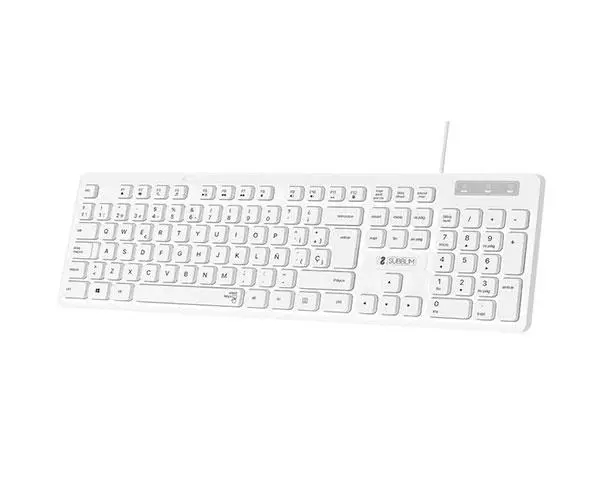 Teclado Usb Subblim Business Slim Silencioso / Blanco / SUBKBC-0SSK51