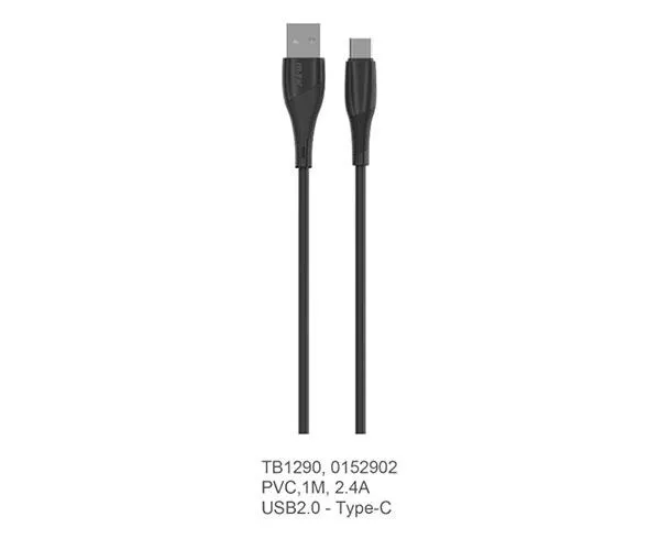 Cable datos USB 2.0 a Type-C / 1m / 3.4a / Carga rapida / Tb1290 / Blanco/ Mtk