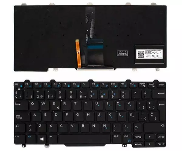 Teclado compatible para port&aacute;til DELL Latitude E7250 / E7270 / E5250 / E5270 / Retroiluminado
