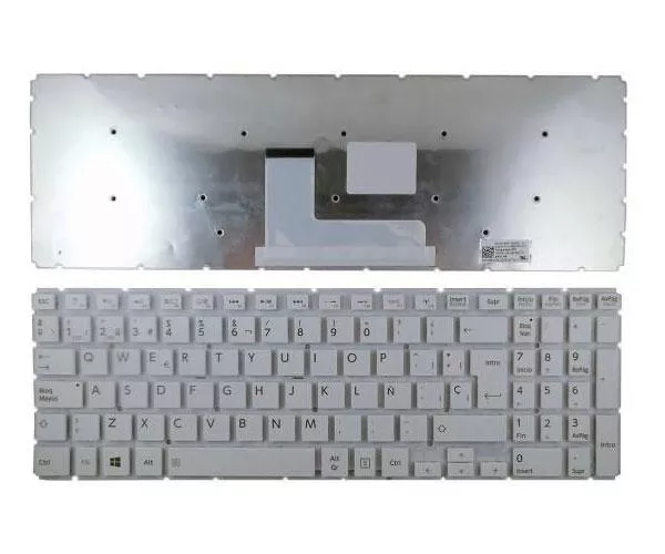 Teclado compatible para port&aacute;til TOSHIBA Satellite l50-b blanco sin marco
