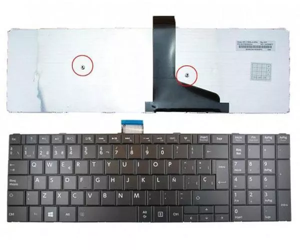Teclado compatible para port&aacute;til TOSHIBA Satellite S50 / S50-a / C75d / C75d-a / Negro / Sin marco