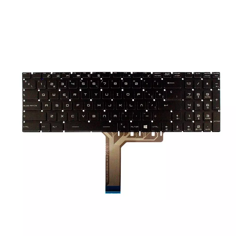 Teclado compatible para port&aacute;til MSI Ge63 / Ge73 / Ge63vr / Ge73vr / Gt63 / Gs65 / Gs75 / KBMIGE73 / Ilumiinacion RGB / Negro