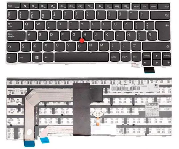 Teclado compatible para port&aacute;til LENOVO T460S gris + Pointstick Retroiluminado con marco