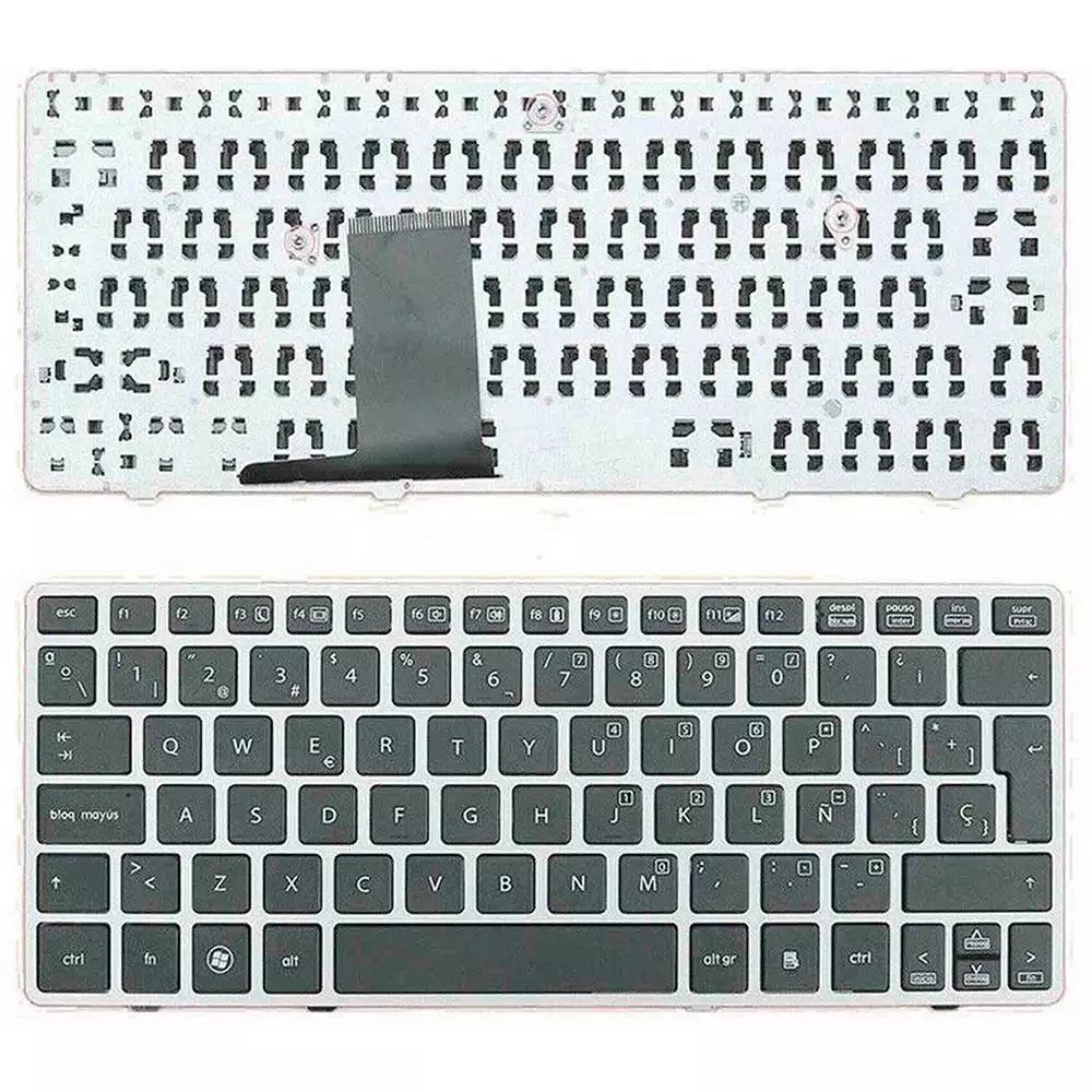Teclado compatible para port&aacute;til HP Elitebook 2560p / 2570p / Espa&ntilde;ol / Marco Plata