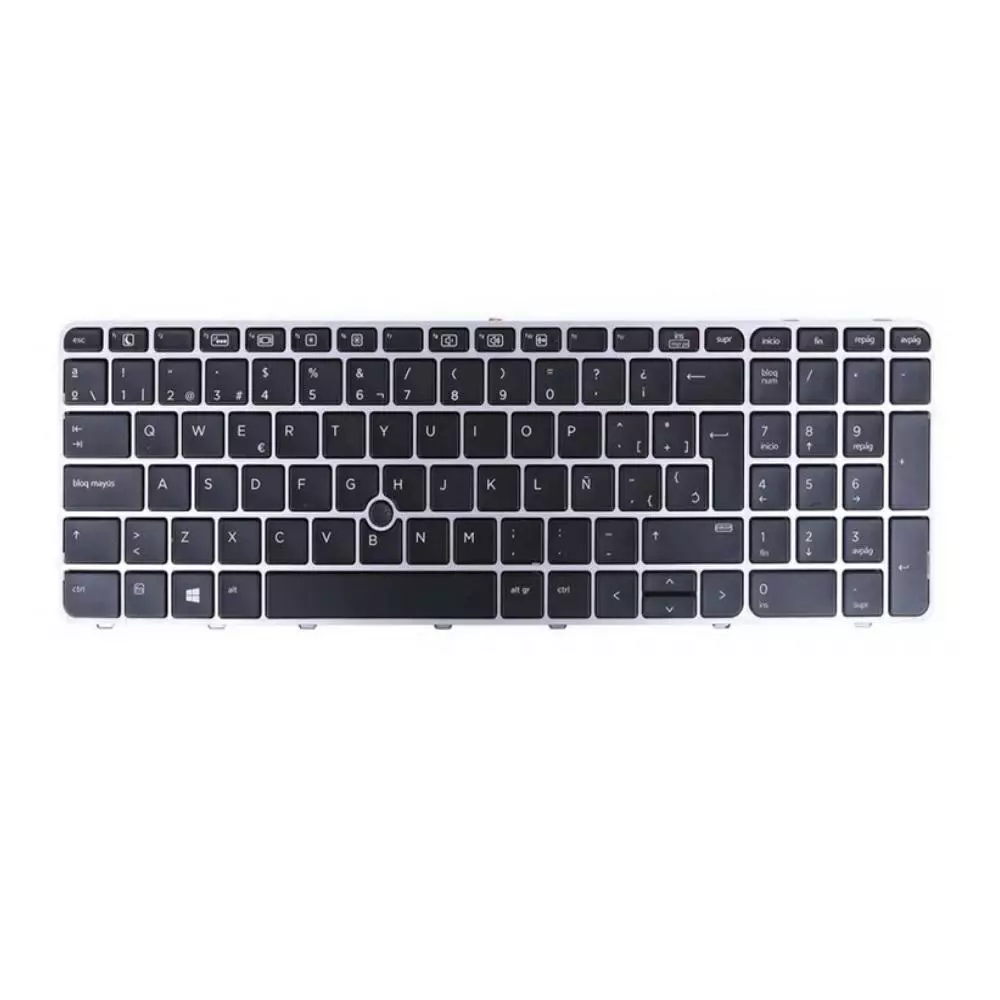 Teclado compatible para port&aacute;til HP 755 G3 / 850 G3 Marco Plata Retroiluminado + Pointstick