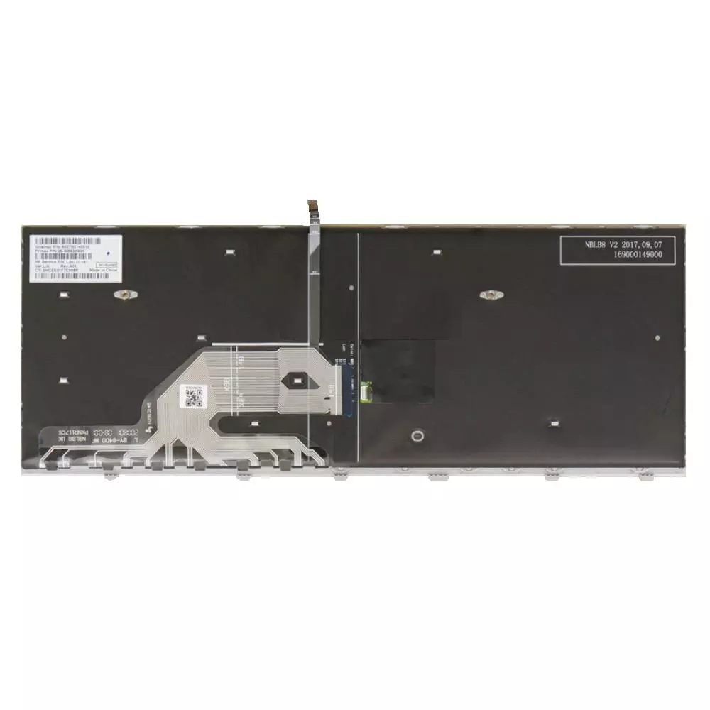 Teclado compatible para port&aacute;til HP 640 G4 / 640 G5 Marco Plata Retroiluminado + Pointstick