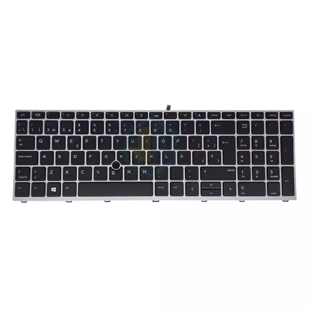 Teclado compatible para port&aacute;til HP Probook 650 G4 / 650 G5 Retroiluminado / Marco Plata