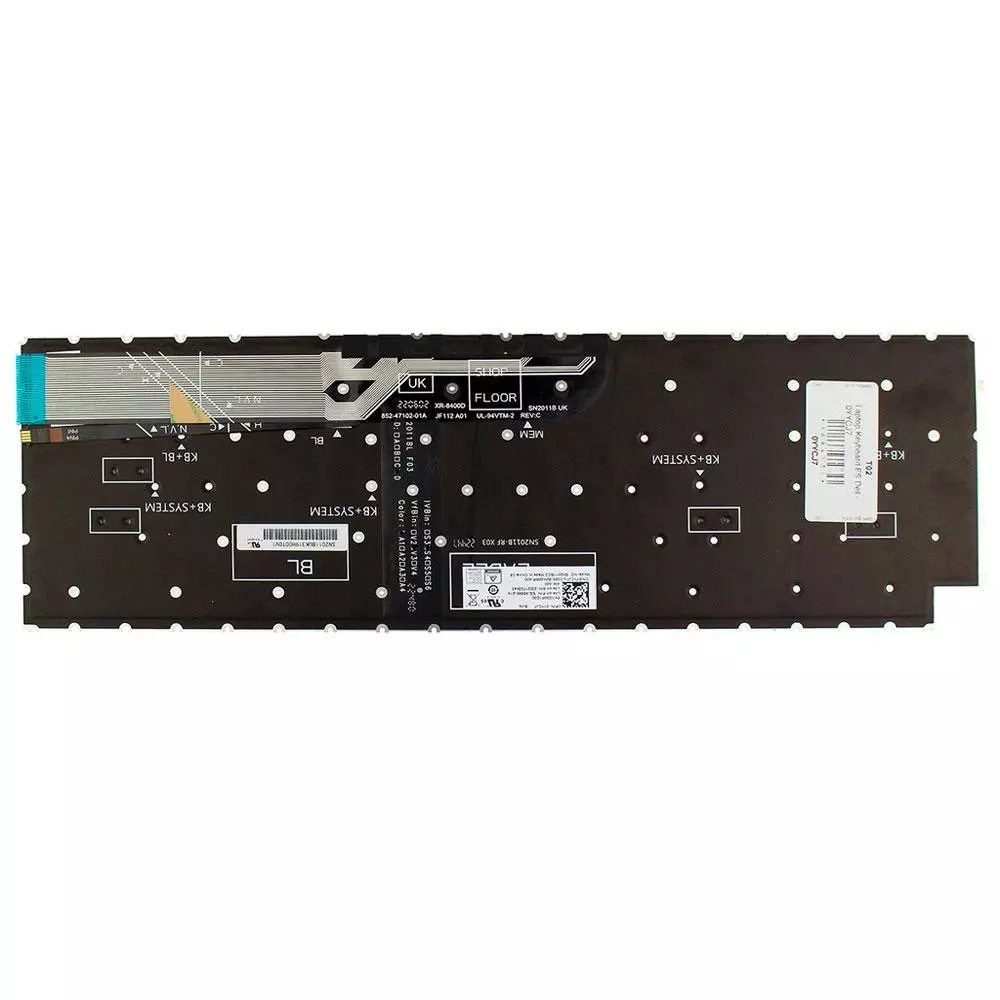 Teclado compatible para port&aacute;til DELL Inspiron 15-3000 / negro / 0YYCJ7