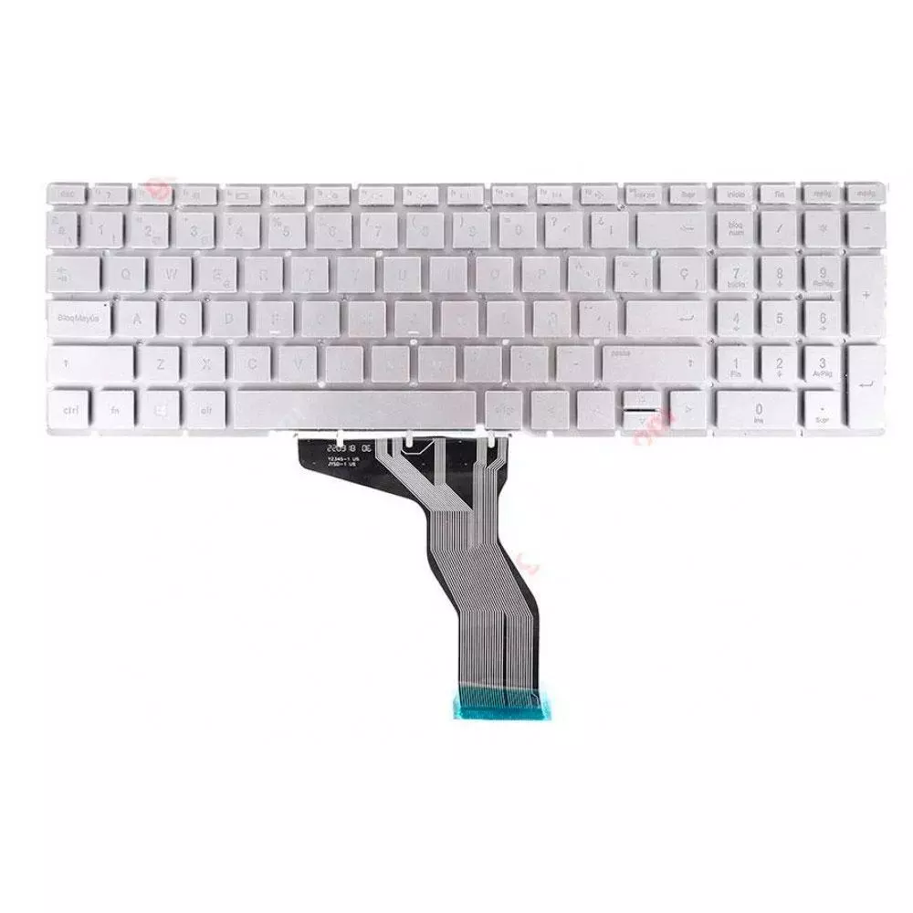 Teclado compatible para port&aacute;til HP Pavilion 15-ab / 15-bs / 15q-bd / 15-cc / 809031-071 / Teclas redondas / Intro peque&ntilde;o / Plata
