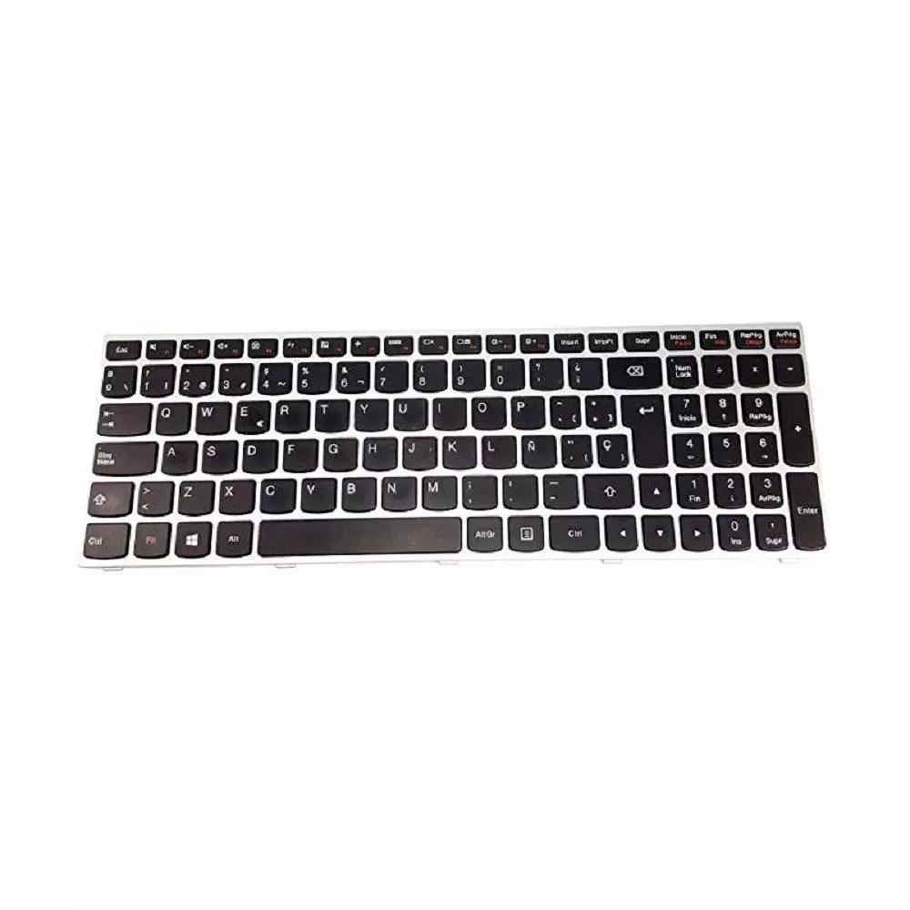 Teclado compatible para port&aacute;til LENOVO 500-15ISK / Retroiluminado / Plata