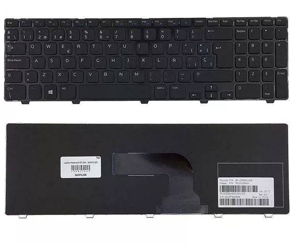 Teclado compatible para port&aacute;til DELL Inspiron 15r 3521 / 15r 5521 / negro / 04dfcjes