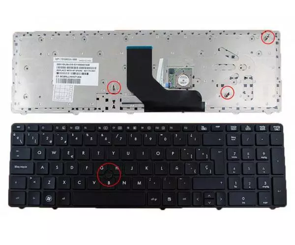 Teclado compatible para port&aacute;til HP Probook 6570b /6560b/ Elitebook 8570p + pointstick negro
