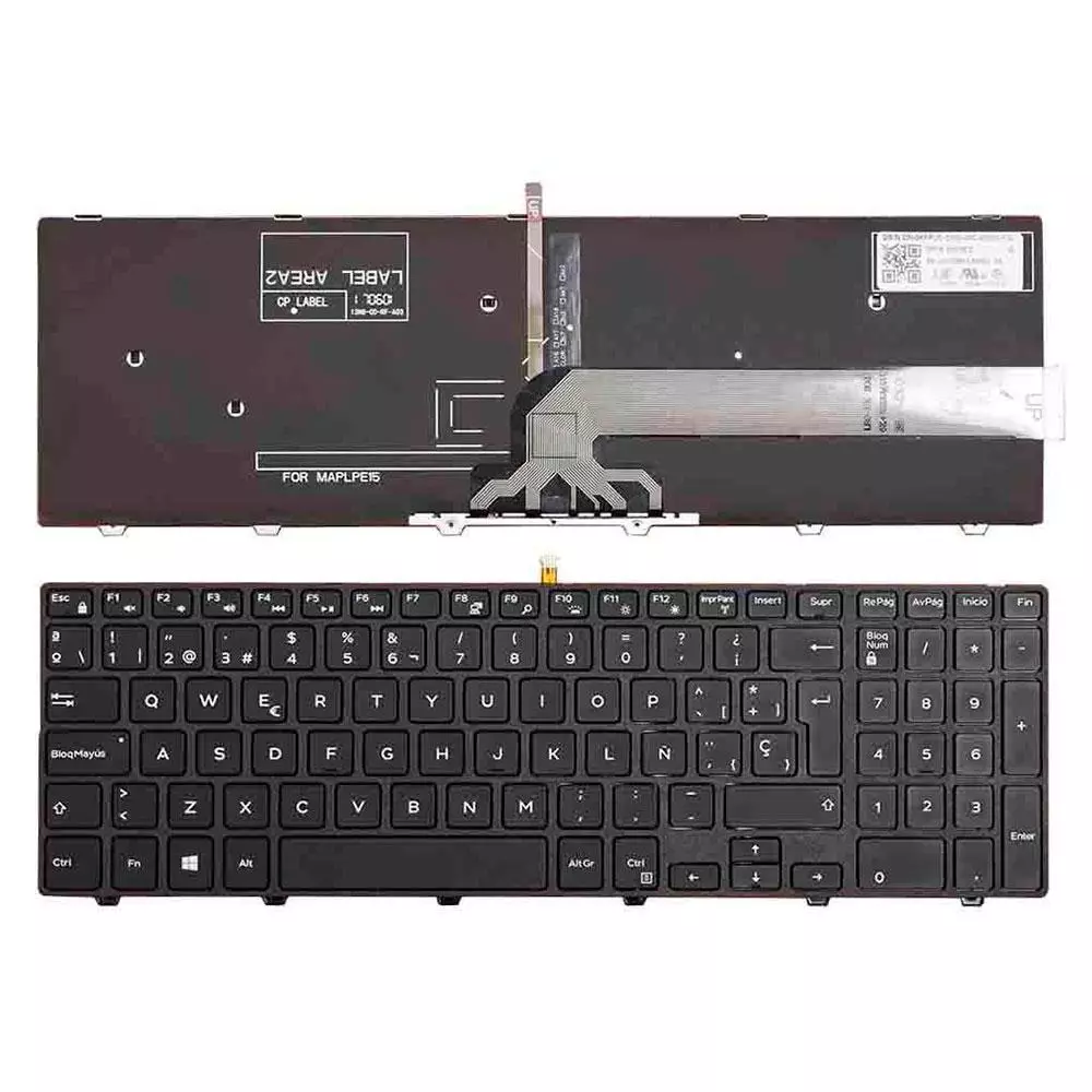 Teclado compatible para port&aacute;til DELL Inspiron 15-5000 series 5521 / 5542 / 5547 Retroiluminado / Negro
