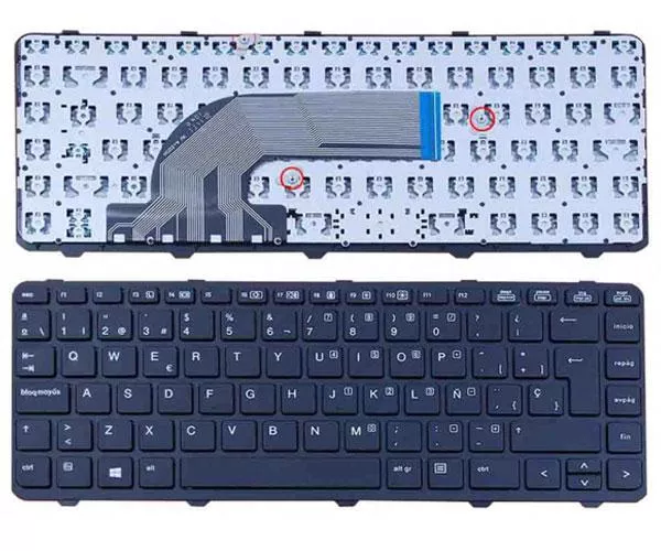 Teclado compatible para port&aacute;til HP Probook 430 g2 / 440 g1 / 445 g1 / 640 g1 / negro con marco
