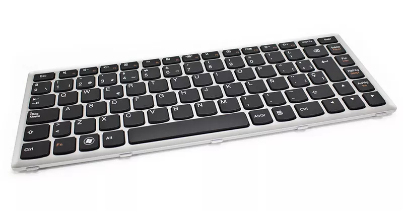 Teclado compatible para port&aacute;til LENOVO Ideapad U410 / Negro con marco plata / 25208031