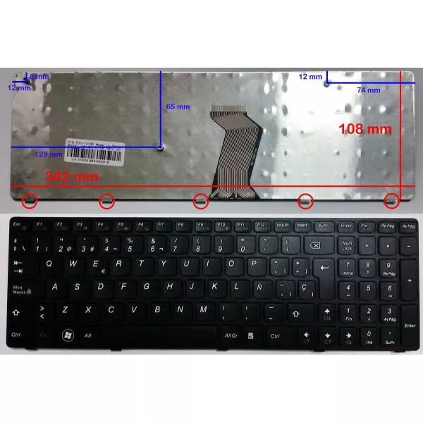 Teclado compatible para port&aacute;til LENOVO v570 / b570 / b590 / y570 / z570  negro