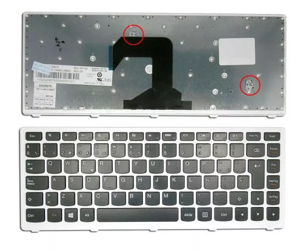 Teclado compatible para port&aacute;til LENOVO S400 negro marco blanco