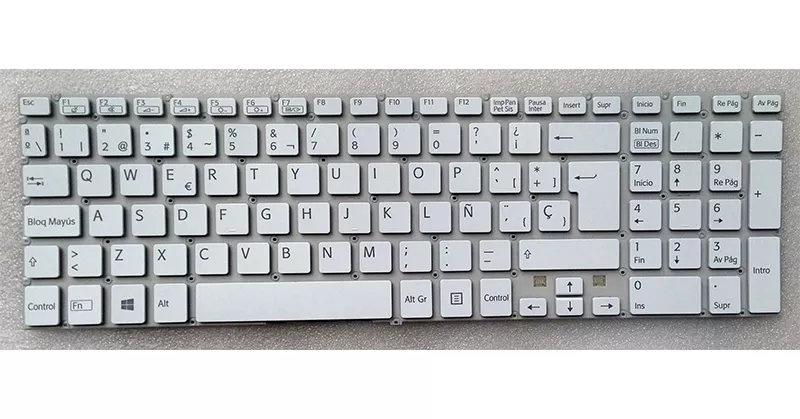 Teclado compatible para port&aacute;til SONY Vaio fit 15 series / svf15 blanco sin marco