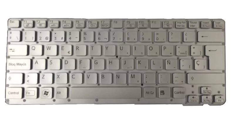 Teclado compatible para port&aacute;til SONY vpc-ca plata