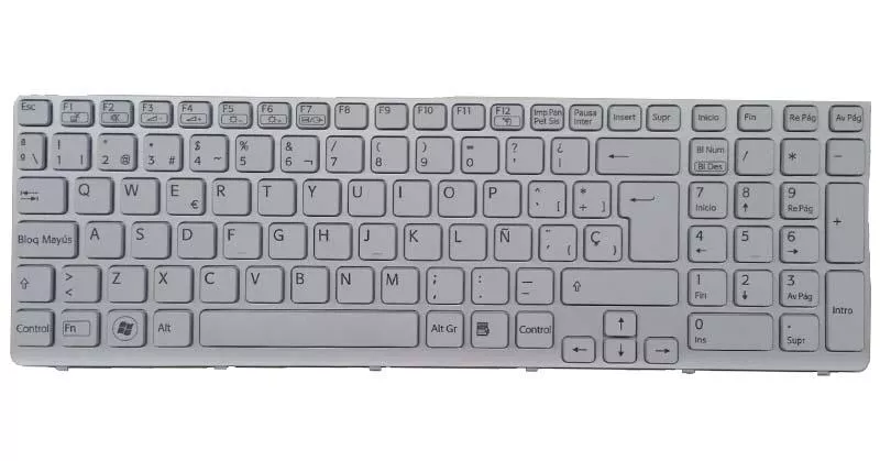 Teclado compatible para port&aacute;til SONY sve15 / sve17 series retroiluminado blanco