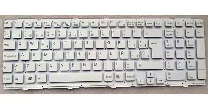 Teclado compatible para port&aacute;til SONY Vaio vpc-eh blanco sin marco