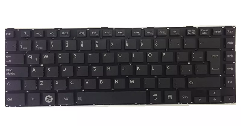 Teclado compatible para port&aacute;til TOSHIBA Satellite L800 / L830 / L840 Negro / Sin marco
