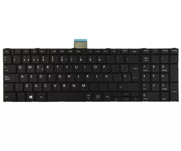 Teclado compatible para port&aacute;til TOSHIBA c850 / c855 / c870 / l850 / l855 Negro sin marco