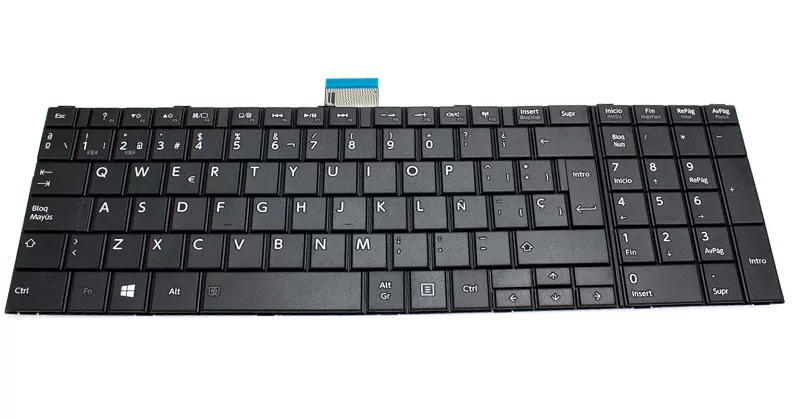 Teclado compatible para port&aacute;til TOSHIBA Satellite c50 / c50d / c55d / c50-a / c50d-a / negro