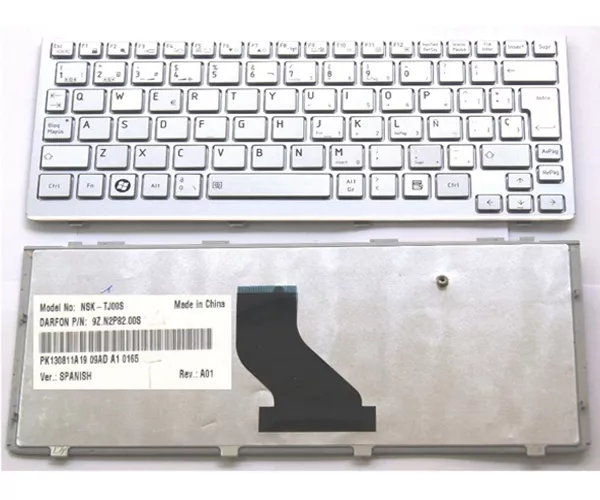 Teclado compatible para port&aacute;til TOSHIBA Mini nb200 / nb255 / nb300 / nb305 plata