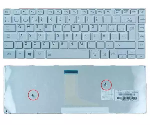Teclado compatible para port&aacute;til TOSHIBA l40-a  blanco