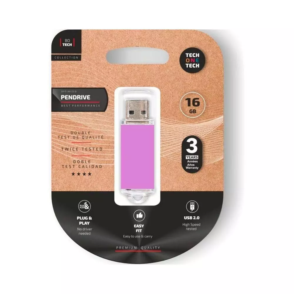 Pendrive Tech One Tech USB 2.0 Basic / 16Gb / Purpura Claro / TEC3009-16