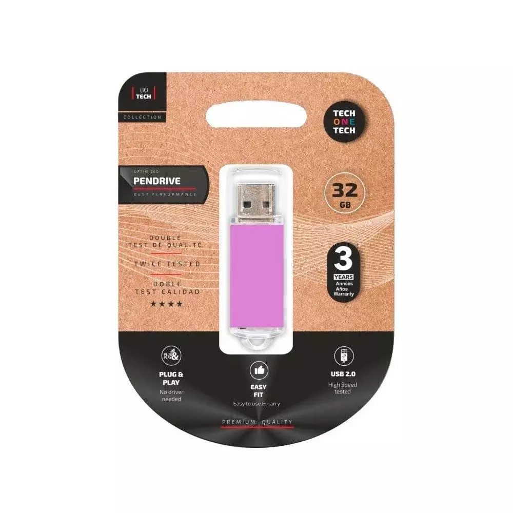 Pendrive Tech One Tech USB 2.0 Basic / 32Gb / Purpura Claro / TEC3009-32
