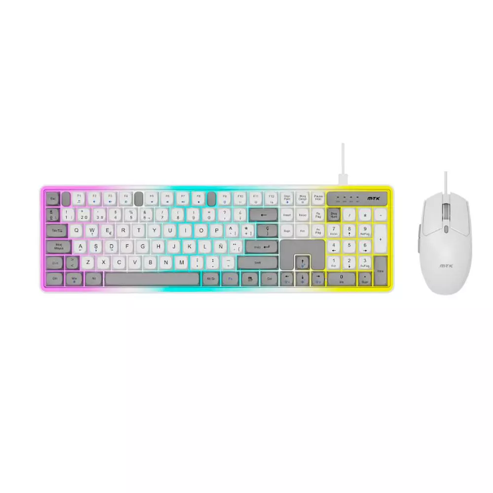 Combo Teclado + Raton USB Gaming TG7290 / 6.400 Dpi / 105 Teclas / Blanco / MTK