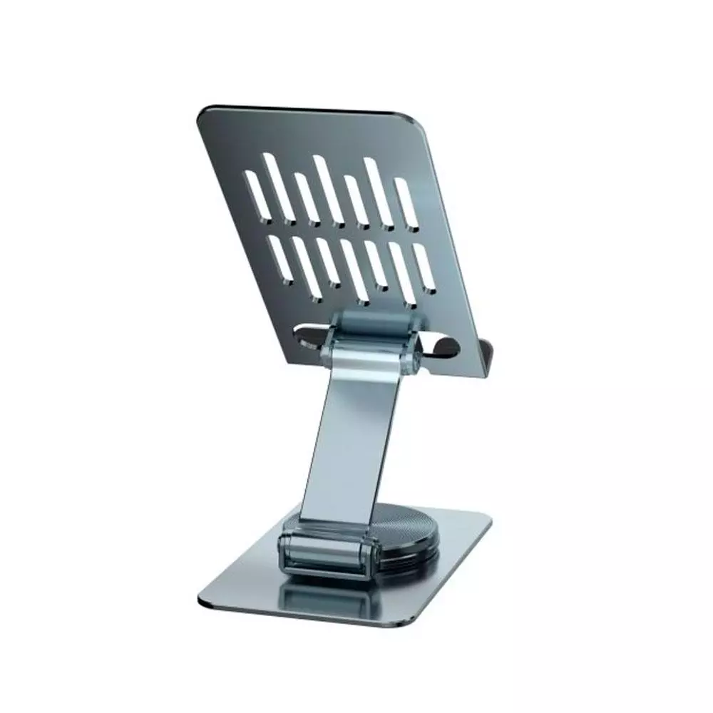Soporte universal aluminio para Smartphone Conceptronic / Giratorio - Plegable  / Rotacion 360&ordm; / Altura Ajustable / Gris / THANA08G