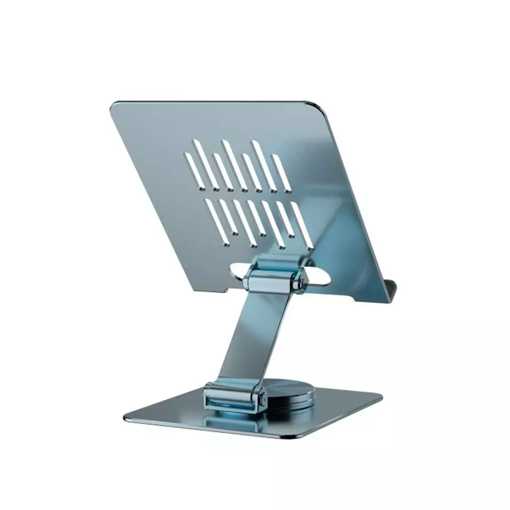 Soporte universal aluminio para Tablet Conceptronic / Giratorio - Plegable / Base Rotacion 360&ordm; / Altura Ajustable / Gris / THANA09G