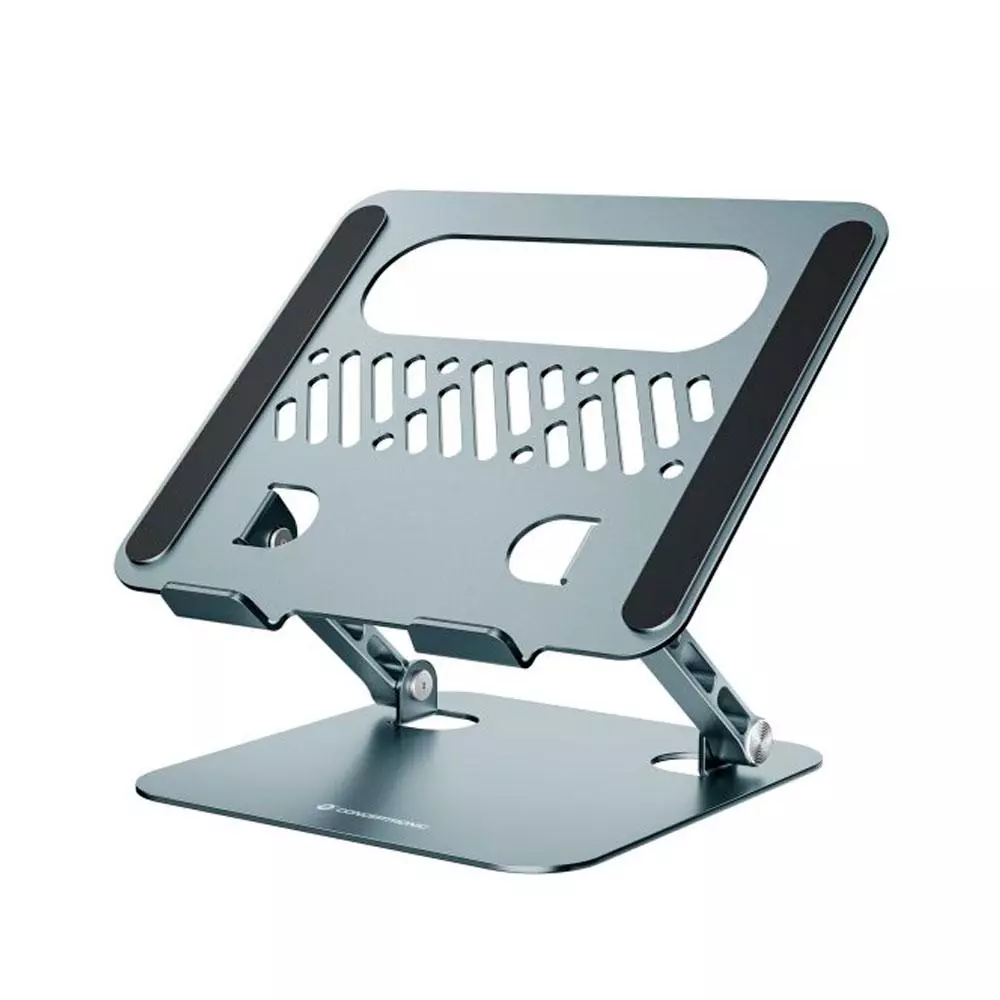 Soporte universal aluminio para Portatil Hasta 17" Conceptronic  / Plegable / Altura Ajustable / Gris / THANA10G