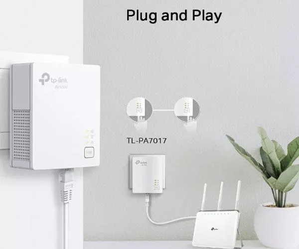 &divide; Homeplug tp-link powerline 1000mb pa7017kit 1p giga kit 2 unidades