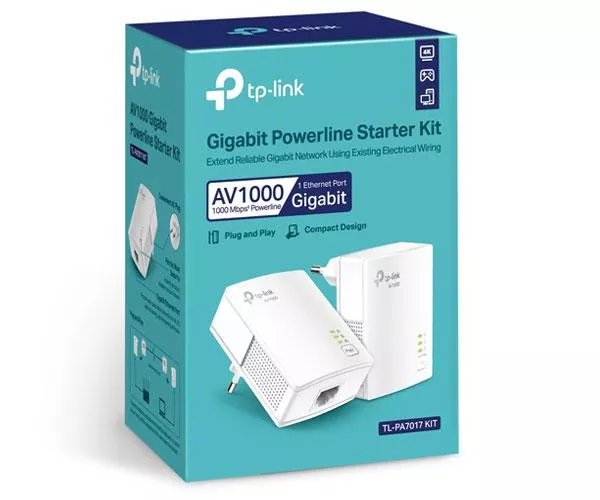 &divide; Homeplug tp-link powerline 1000mb pa7017kit 1p giga kit 2 unidades