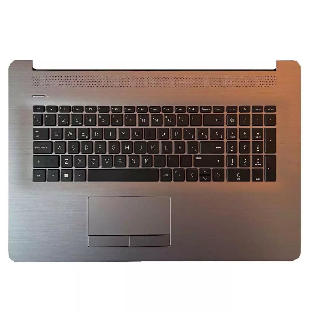 Top case + Teclado compatible para port&aacute;til HP 470 G7 Gris Retroiluminado