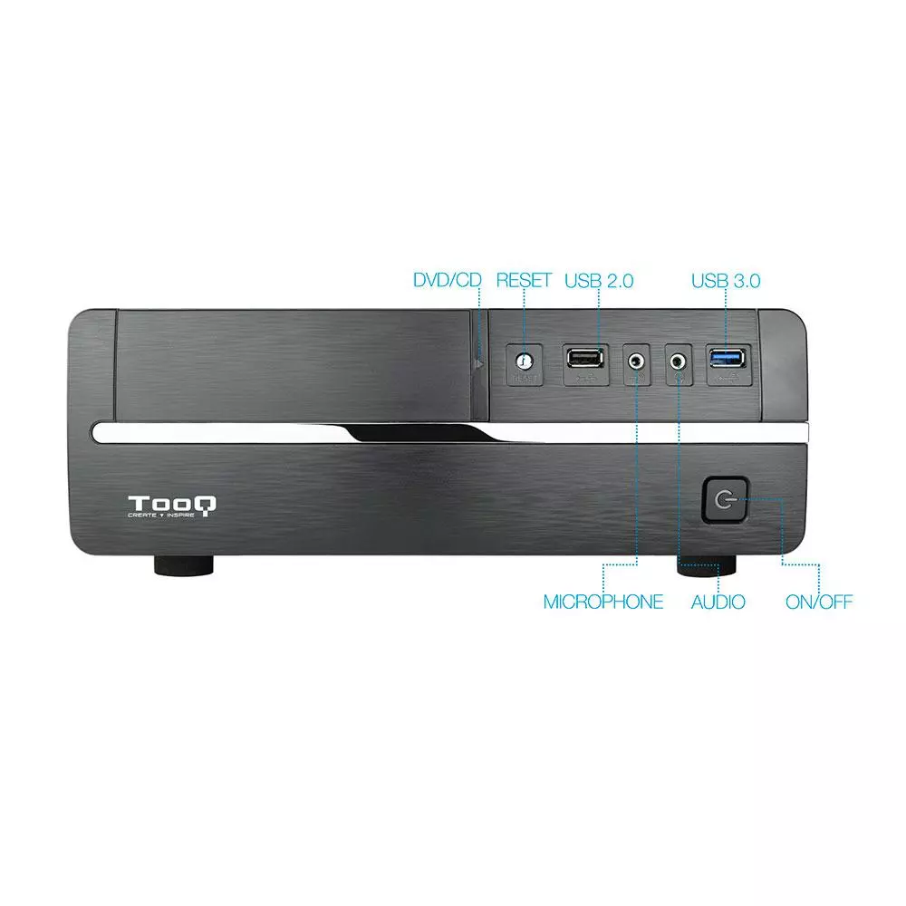 Caja Slim Micro ATX Tooq TQC-3005U3 / Fuente SFX 500w / USB 3.0 / Negra
