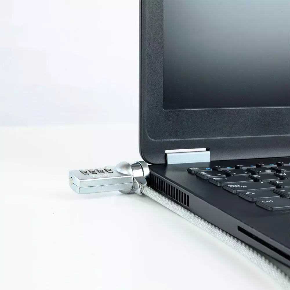 Cable de seguridad para portatil con combinacion / 1.5 m / Gris / Tooq / TQCLKC0015