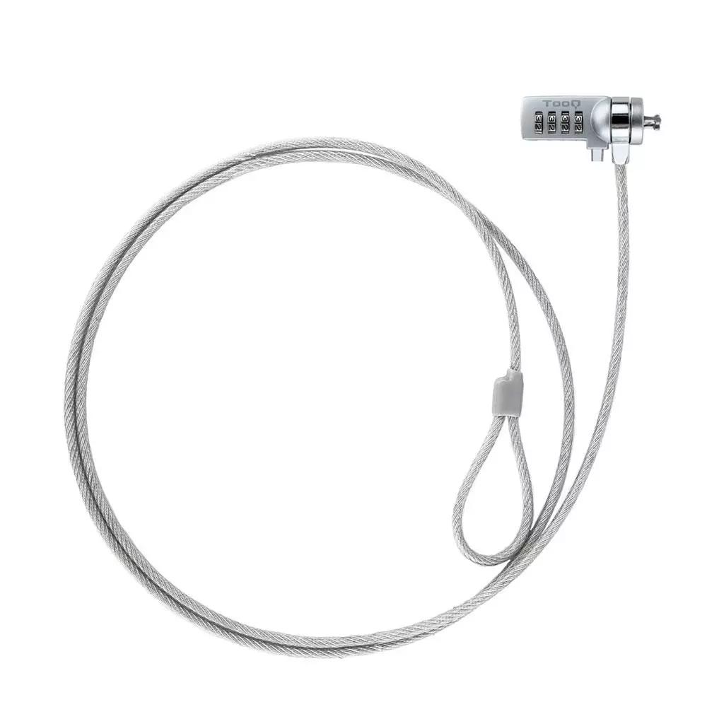 Cable de seguridad para portatil con combinacion / 1.5 m / Gris / Tooq / TQCLKC0015
