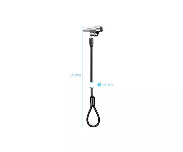 Cable de seguridad Nano para portatil con llave / 1.5 m / Gris Oscuro / Tooq / Bloqueo Llave  TQCLKC0045-G