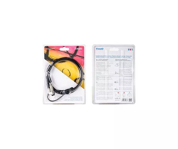 Cable de seguridad Nano para portatil con llave / 1.5 m / Gris Oscuro / Tooq / Bloqueo Llave  TQCLKC0045-G