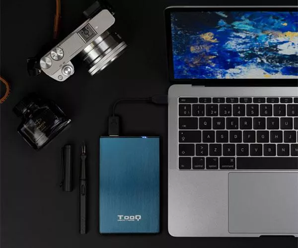 Caja externa aluminio 2.5 USB 3.1 Sata Tooq Azul Pac&iacute;fico 9.5mm TQE-2527PB