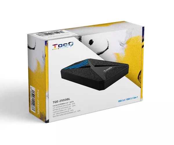 Caja externa Gaming 2.5 USB 3.0/3.1 Gen 1/ Sata / Tooq / 9.5mm / Leds Azul / TQE-2550BL